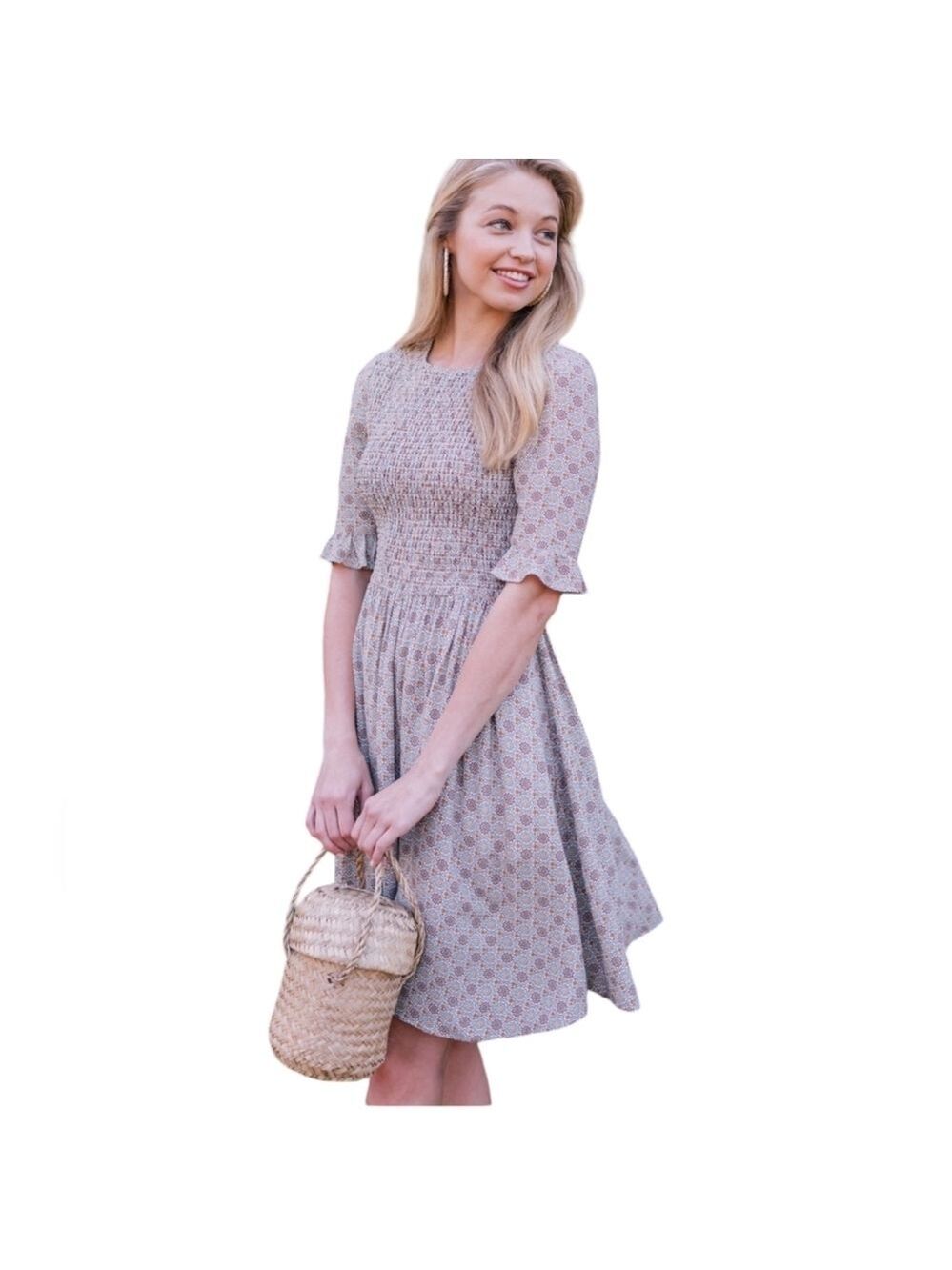 Gal Meets Glam Piper Floral Smoked Fit & Flare Dress